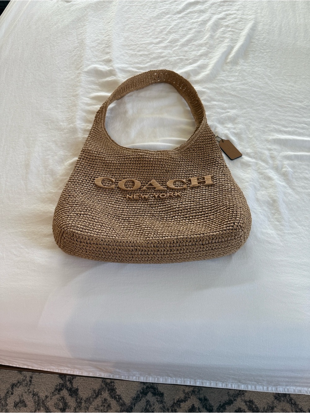 Coach Brooklyn Straw Shoulder Bag Size 34